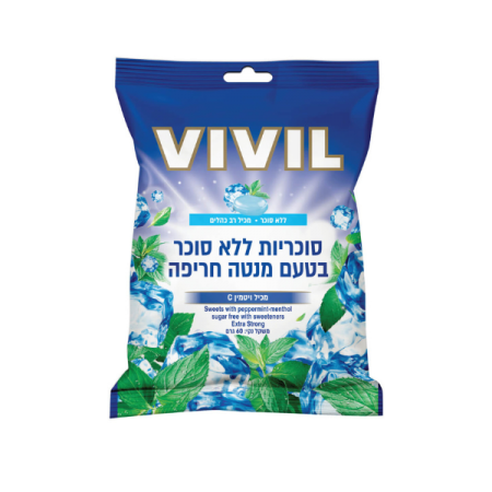 ויויל סוכריות ללא סוכר בטעם מנטה חריף VIVIL