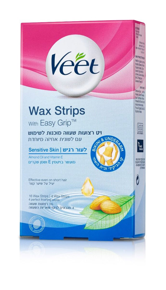 רצועות שעווה מוכנות לעור רגיש Veet
