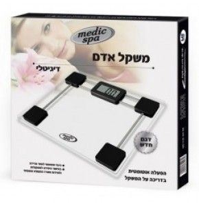 משקל זכוכית דיגיטלי אלקטרוני סילבר Medic Spa