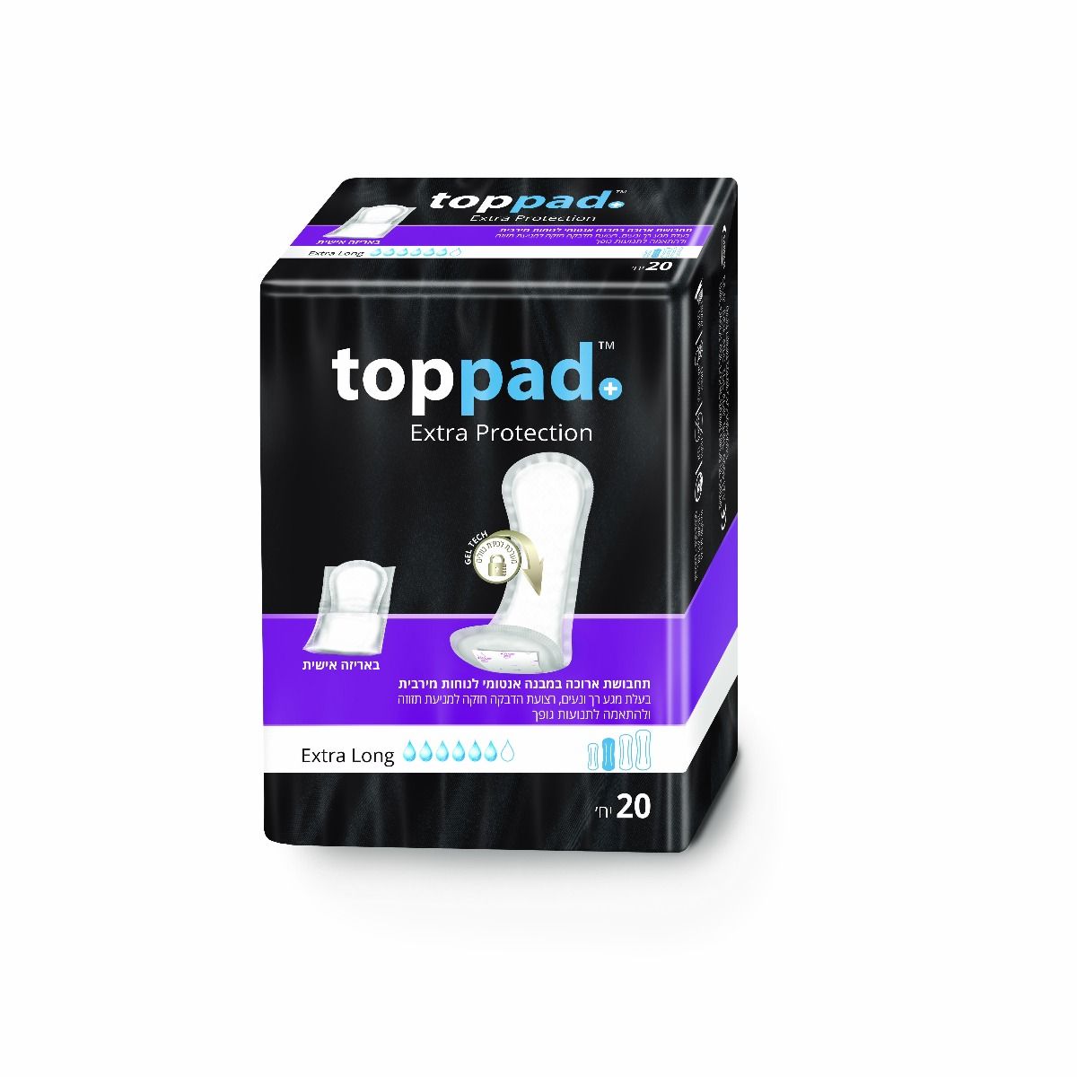 טופ פד אקסטרה לונג 20 יחידות