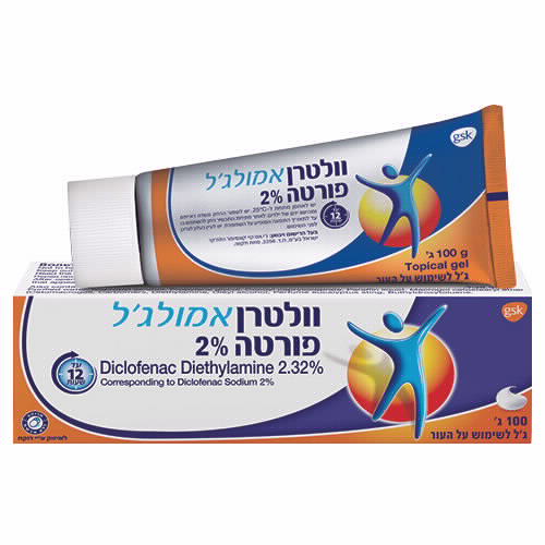 וולטרן אמולג'ל פורטה 2% לטיפול מקומי בכאב 100 גרם