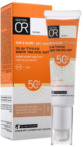 קרם הגנה אנטי אייג'ינג מינרלי עם גוון DR OR SUN&GLOW LIGHT