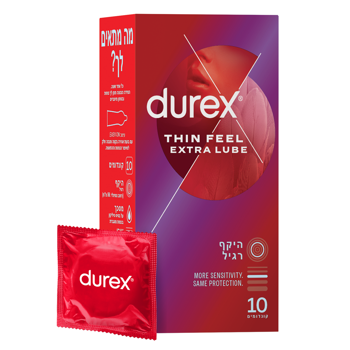 דורקס קונדומים Thin Feel Extra Lube