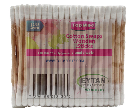 צימרוני אוזניים מעץ 100 יחידות