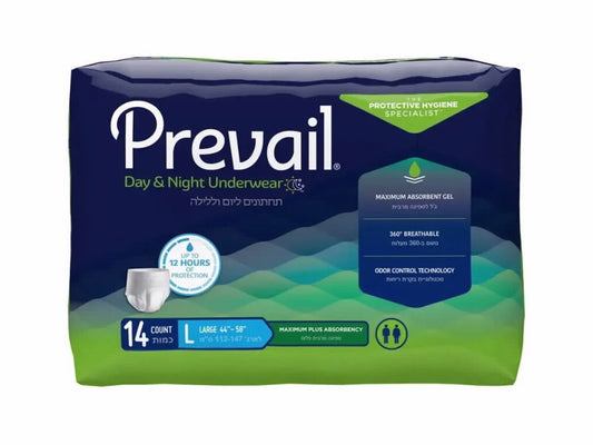 תחתונים למבוגרים לבריחת שתן 14 יחידות Prevail L