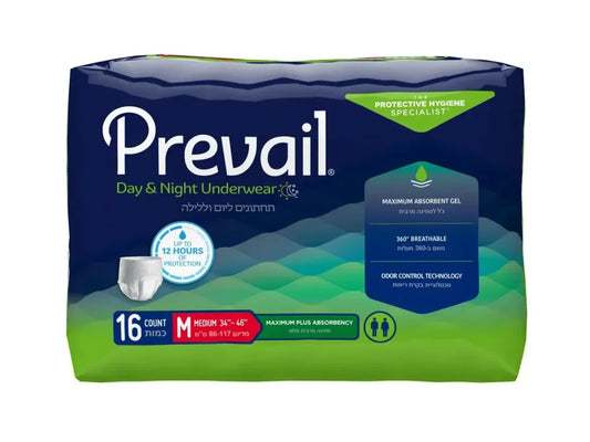 תחתונים לבריחת שתן 16 יחידות Prevail M