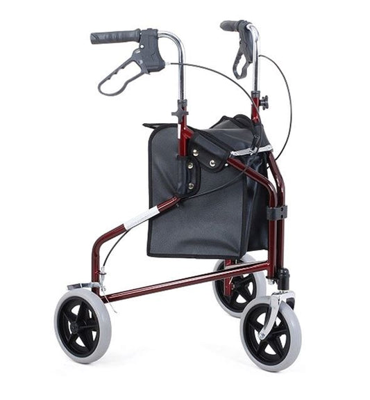 רולטור קל משקל שלושה גלגלים בצבע אדום מעושן