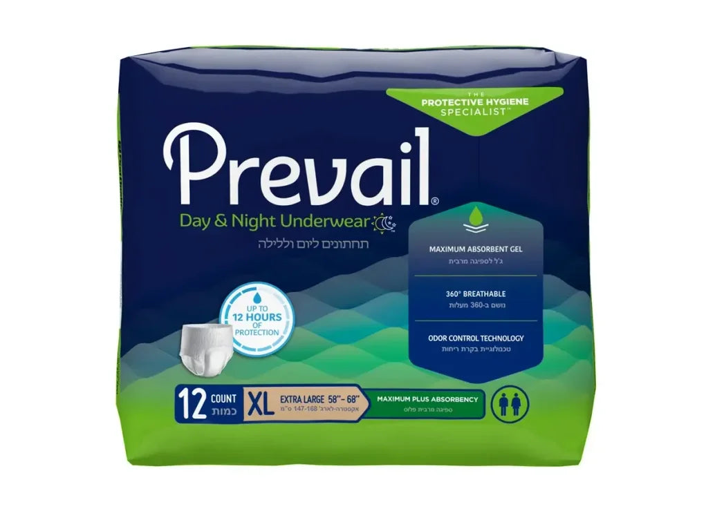 תחתונים לבריחת שתן 12 יחידות Prevail XL
