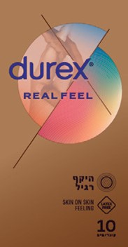 דורקס קונדומים ללא לטקס 12 יחידות Durex RealFeel