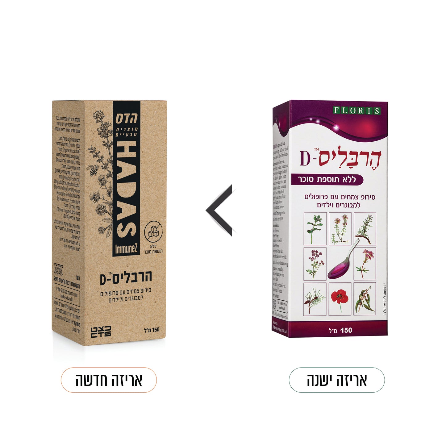 תוסף תזונה פלוריש סירופ הרבליס די 150 מ"ל