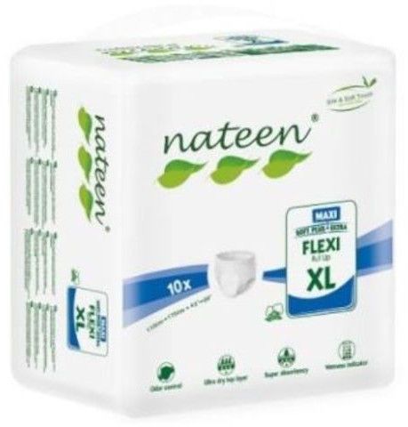Nateen תחתון מקסי ספיגה גבוהה במיוחד 10 יחידות XL מידה
