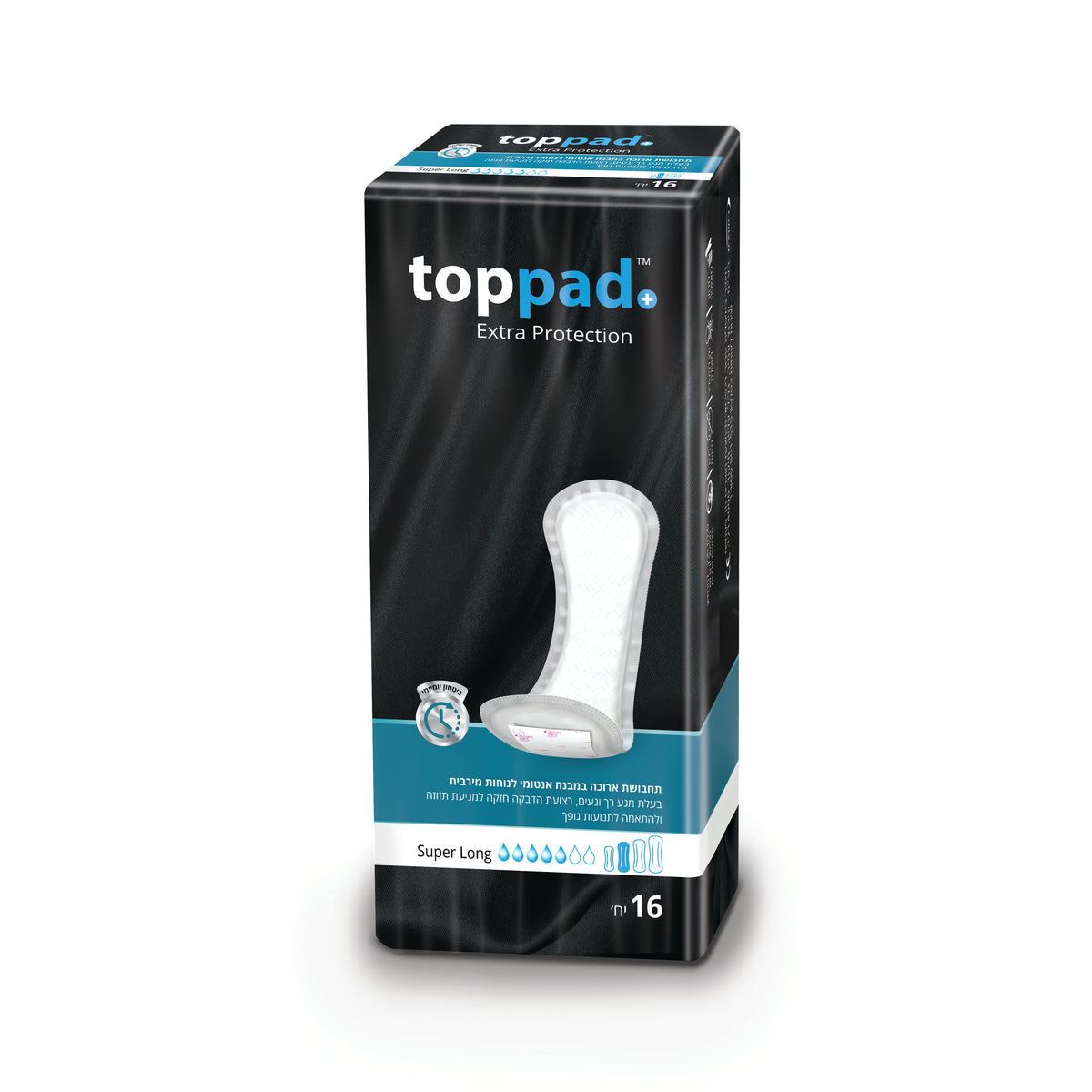 תחבושת טופ פד סופר לונג 16 יחידות toppad
