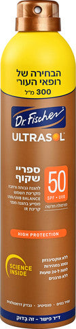 ד"ר פישר אוטלרסול הגנה מוגברת ספריי שקוף SPF50
