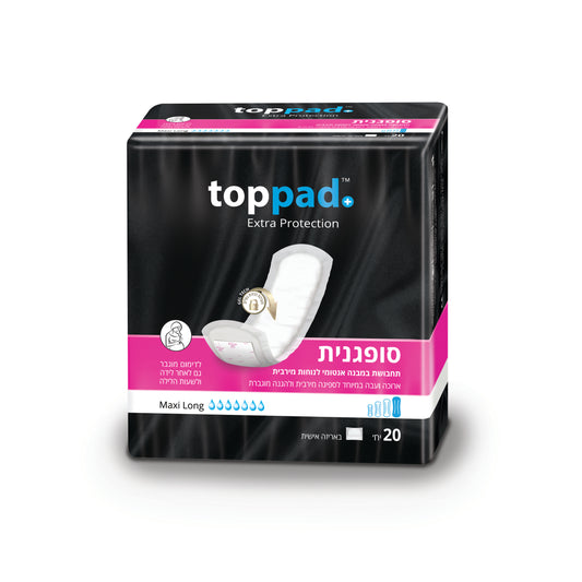 תחבושת טופ פד סופגנית מקסי לונג 20 יחידות toppad