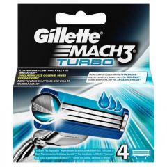 GILLETTE MACH3 TURBO סכיני גילוח 4 יחידות